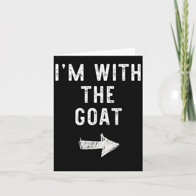 Cartão I’m With The Goat Funny Halloween Couple Costume  (Frente)