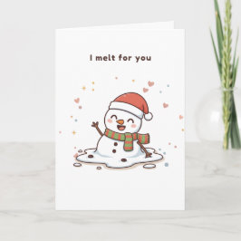 Cartão I Melt for You Cute Puchi Dōshi Snowman