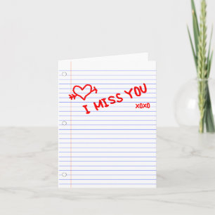 Cartão i miss you : notebook paper