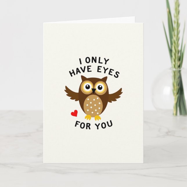 Cartão I Only Have Eyes For You Owl Card (Frente)