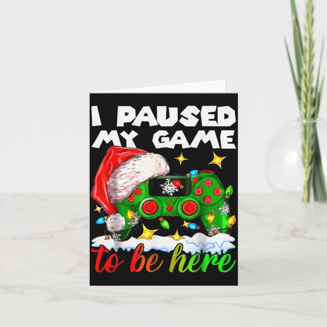 Cartão I Paused My Game Christmas Nutcracker Doll Funny B (Frente)