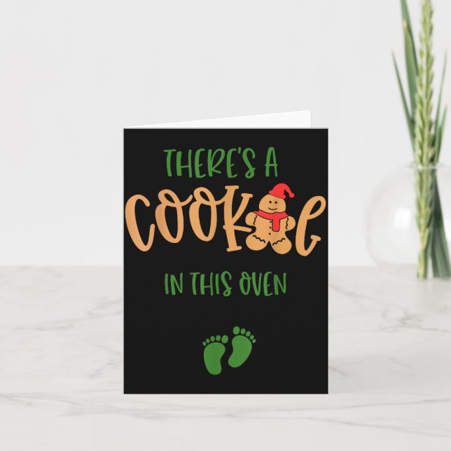 Cartão I Put A Cookie In That Oven Couples Christmas Preg (Frente)