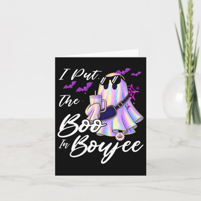 Cartão I Put The Boo In Boujee Funny Leopard Boujie Ghost (Frente)