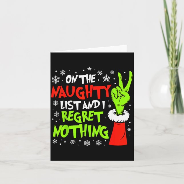 Cartão I Regret Nothing Funny Christmas  (Frente)