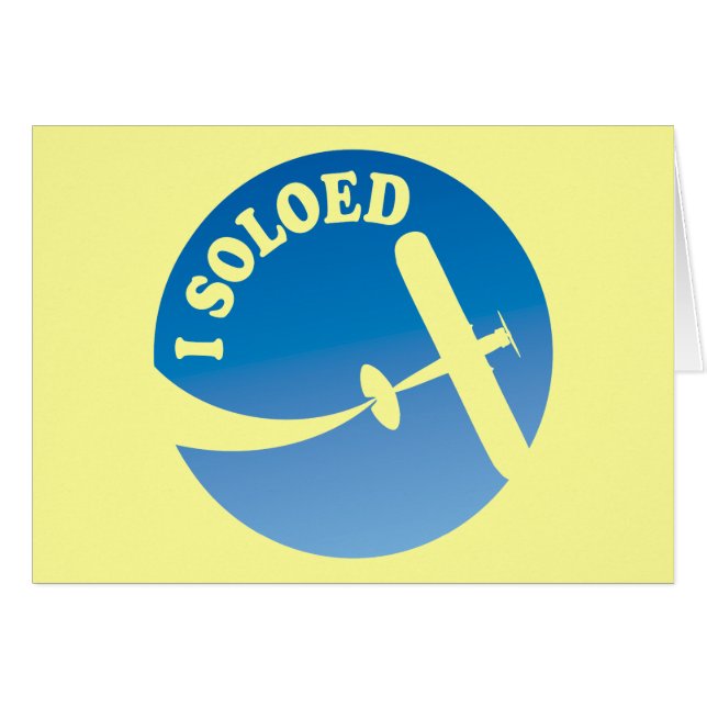 Cartão I Soloed & Airplane Graphic (Frente Horizontal)
