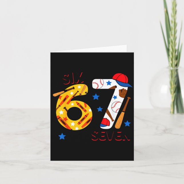 Cartão I Survived 67 Days Of School Funny 6 7 Baseball Te (Frente)