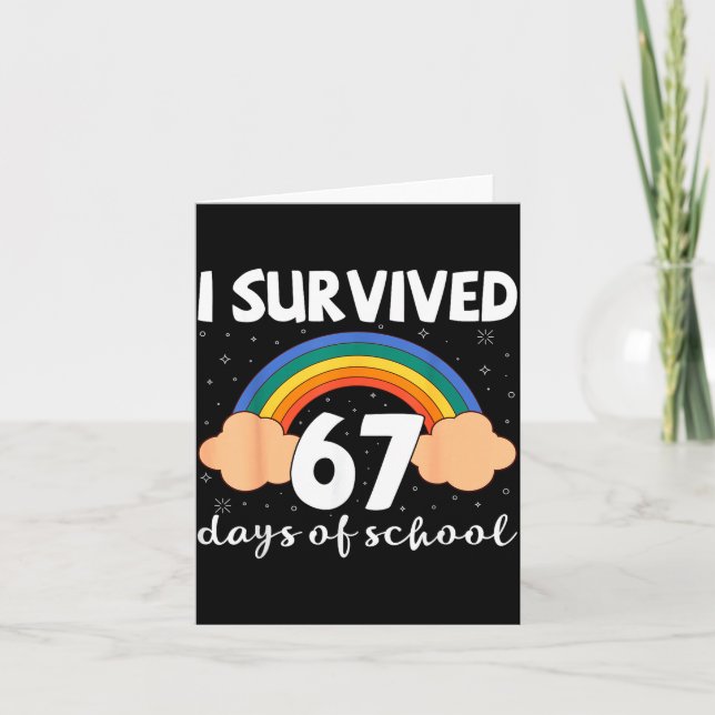 Cartão I Survived 67 Days Of School Funny Meme Student Te (Frente)