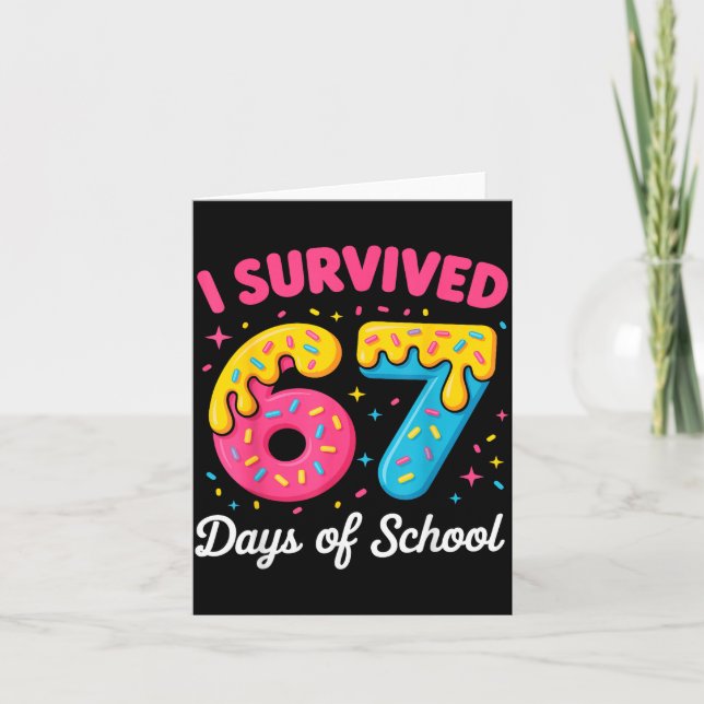 Cartão I Survived 67 Days Of School Funny Meme Teacher St (Frente)