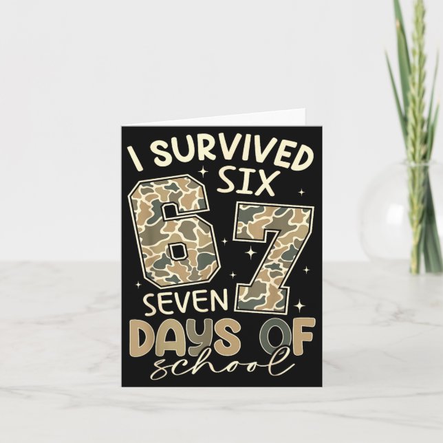 Cartão I Survived 67 Days Of School Funny Meme Teacher St (Frente)