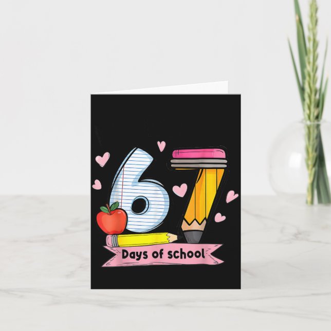 Cartão I Survived 67 Days Of School Teacher Student Six S (Frente)