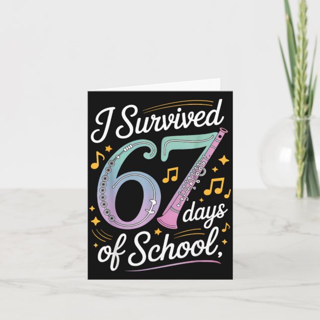 Cartão I Survived 67 Days Of School - Teachers Students M (Frente)