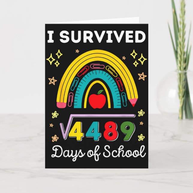 Cartão I Survived 67 Days Of School Teachers Students Six (Frente)