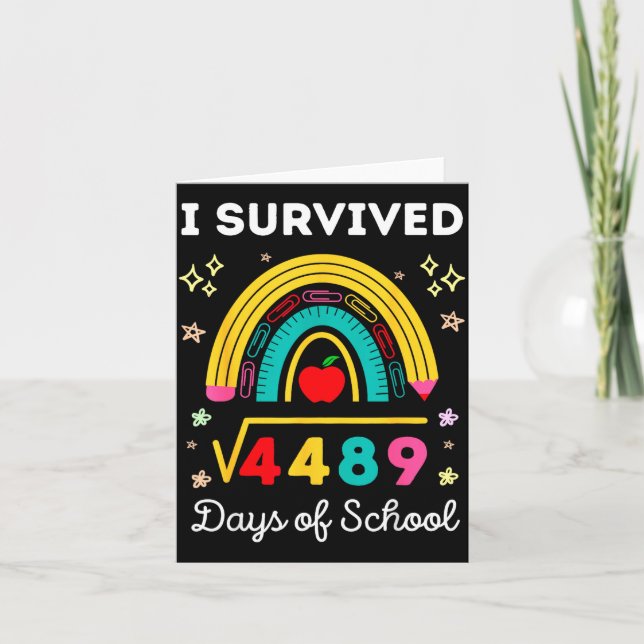 Cartão I Survived Square Root 4489 67 Days Of School Math (Frente)