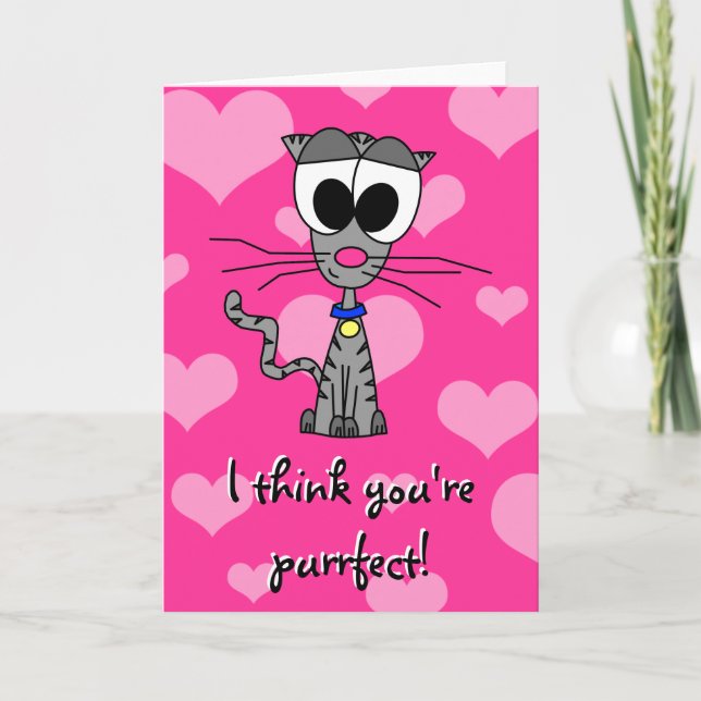 Cartão I Think You're Purrfect! Greeting Card (Frente)