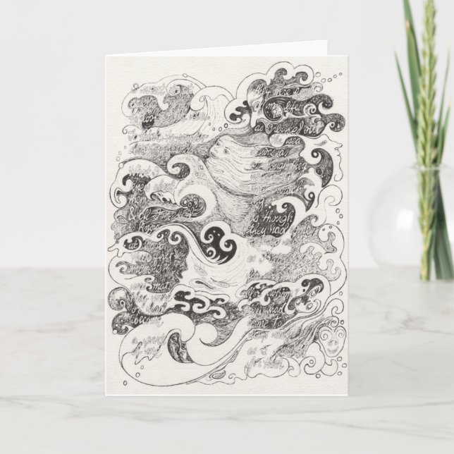 Cartão "I went to sit quietly by the sea" note card (Frente)