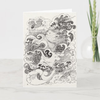 Cartão "I went to sit quietly by the sea" note card