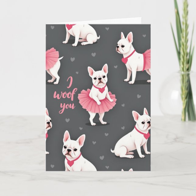 Cartão I Woof You French Bulldog Card (Frente)