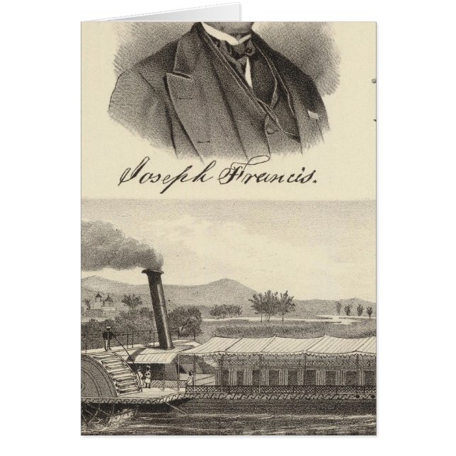 Cartão Iate a vapor de ferro ondulado (Frente)