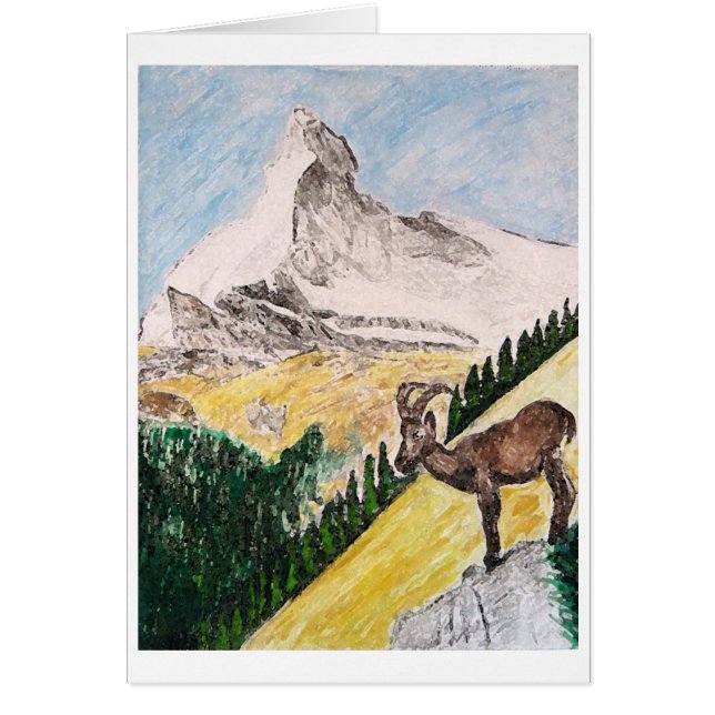 Cartão Íbex Overviewing Matterhorn (Frente)