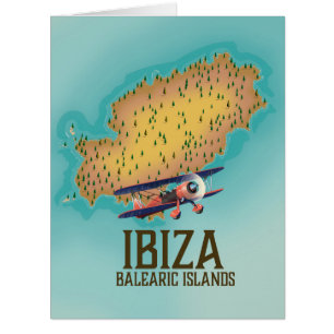 Cartão Ibiza Balearic — mapa poster