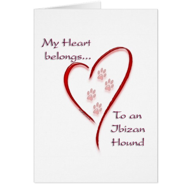 Cartão Ibizan Hound Heart Pertence (Frente)