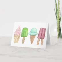 Ice Cream and Popsicle Greeting Card