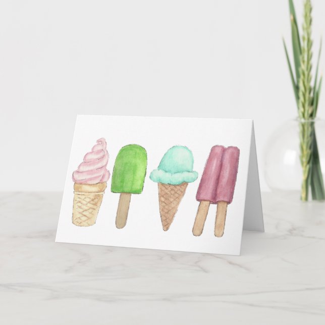 Cartão Ice Cream and Popsicle Greeting Card (Frente)