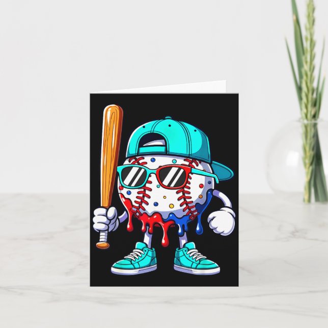 Cartão Ice Cream Drip Baseball Sts Baseball Lifestyle Boy (Frente)