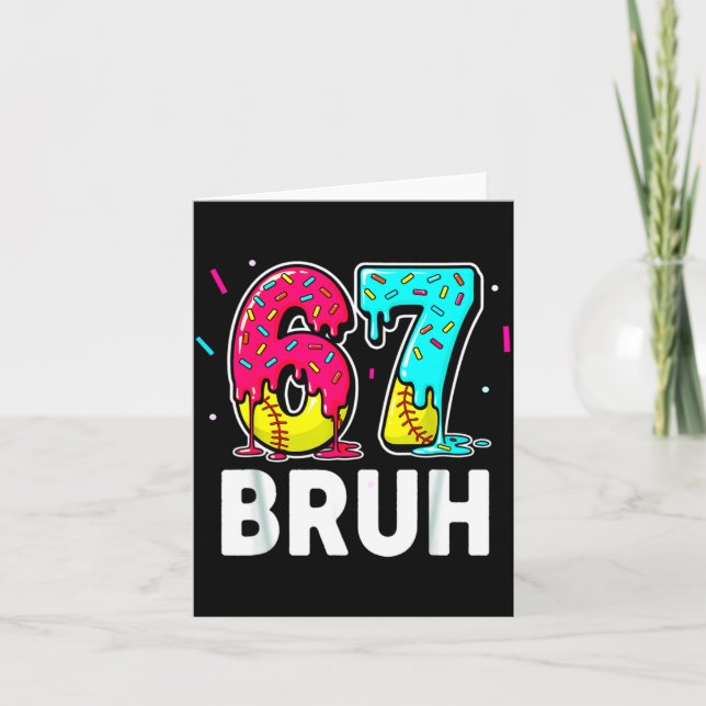 Cartão Ice Cream Dripng Softball Drip Fun 6 7 Six Seven M (Frente)