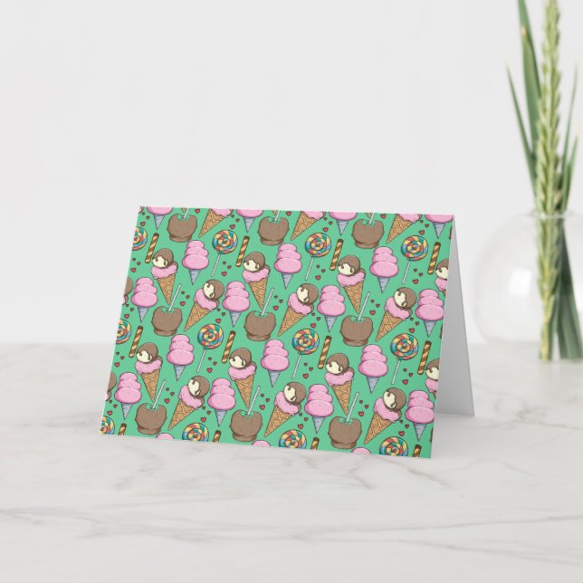 Cartão Ice cream pattern | Lollies pattern | lollipop 29 (Frente)