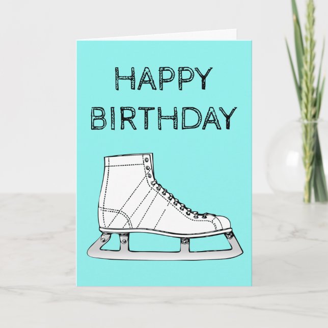 Cartão Ice Skating Figure skating birthday (Frente)