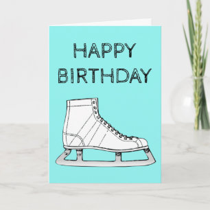 Cartão Ice Skating Figure skating birthday