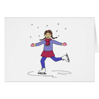 Cartão Ice Skating Girl