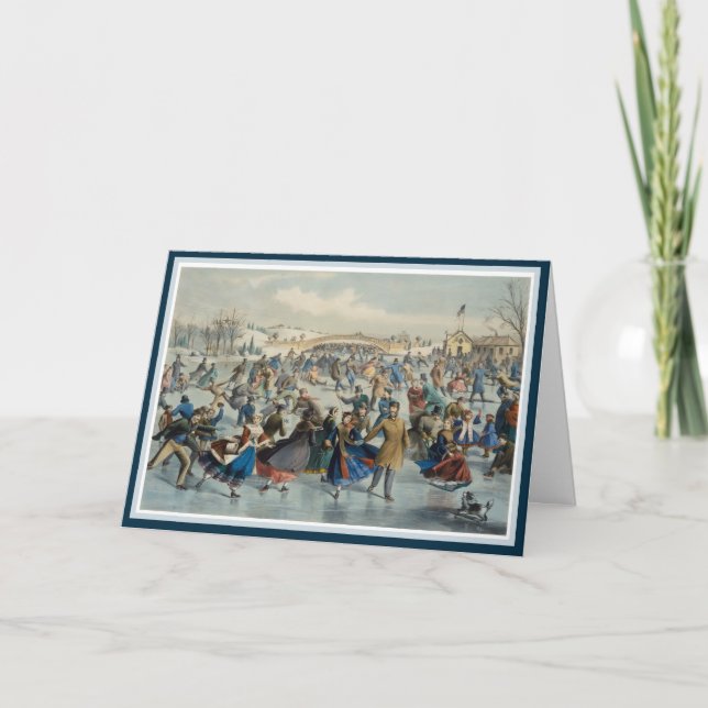 Cartão Ice Skating in Central Park - Winter Holidays (Frente)