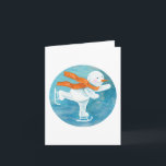 Cartão Ice Skating Snowman<br><div class="desc">Ice Skating Snowman. Lá, muito longe dos lugares gelados, onde os raios quentes do sol nunca brilham, estende a terra do boneco de neve. Seu amplo planalto coberto por um espesso cobertor de neve e gelo eterno. Não há lugar mais frio no mundo. Mas em tão frio, os bonecos de...</div>