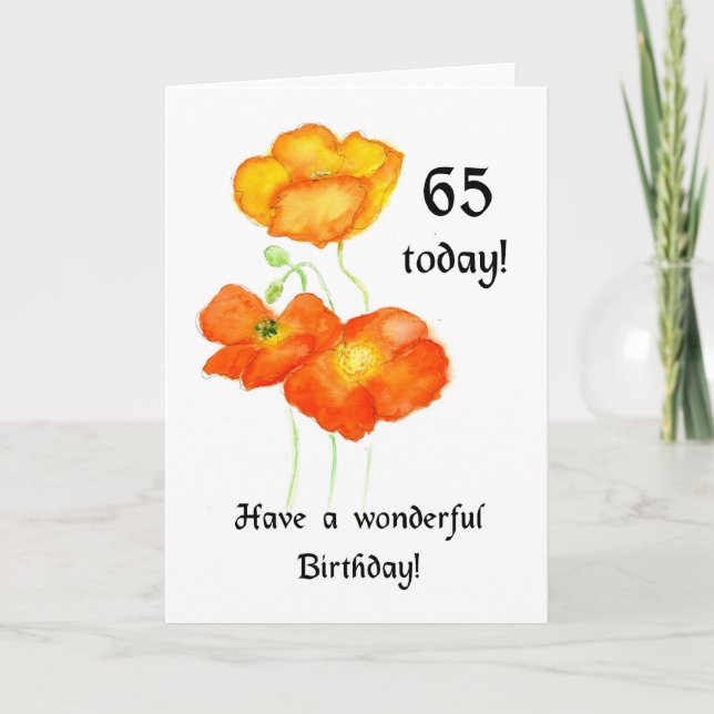 Cartão Icelandic Poppies 65th Birthday Card (Frente)