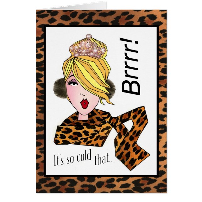 Cartão "Ícicles começam a se formar em minha Tiara!" Diva (Frente)