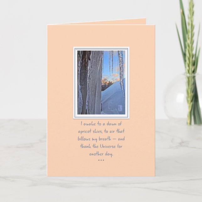 Cartão Ícicles no Sunrise Apricot Skies Card (Frente)