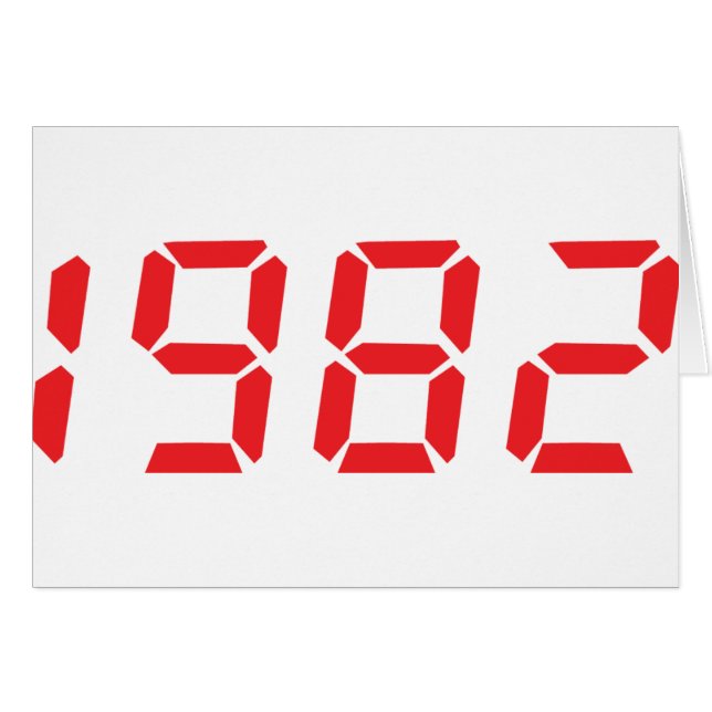 Cartão ícone 1982 do vermelho (Frente Horizontal)