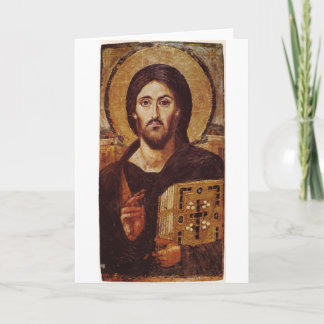 Cartão Ícone Cristão de Jesus Cristo Pantocrator
