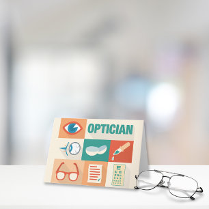 Cartão Ícone de Óptico Profissional Design Icônico