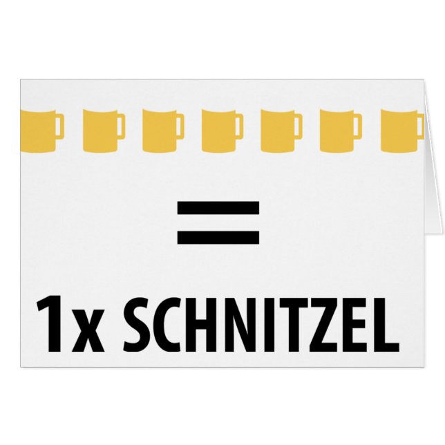 Cartão Ícone do Schnitzel do ein do sind de 7 Bier (Frente Horizontal)