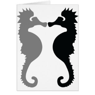 Cartão ícone dos cavalos de mar