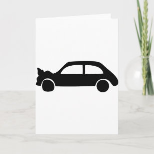 Cartão ícone preto do carro do impacto