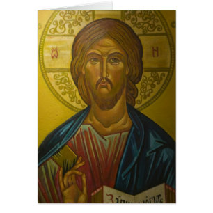 Cartão Ícone Russo dentro da Igreja de Santa Sofia /