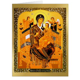 Cartão Ícone Russo Deus Férias da Mãe Natal