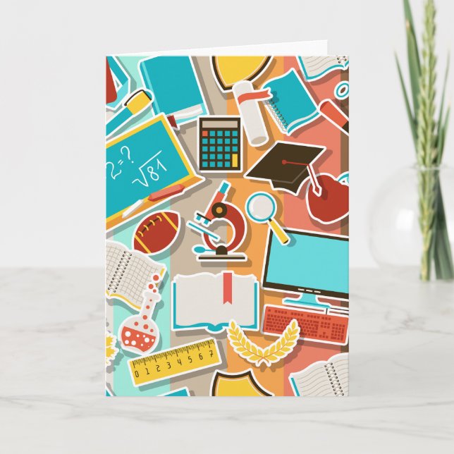 Cartão Ícones do equipamento escolar (Frente)