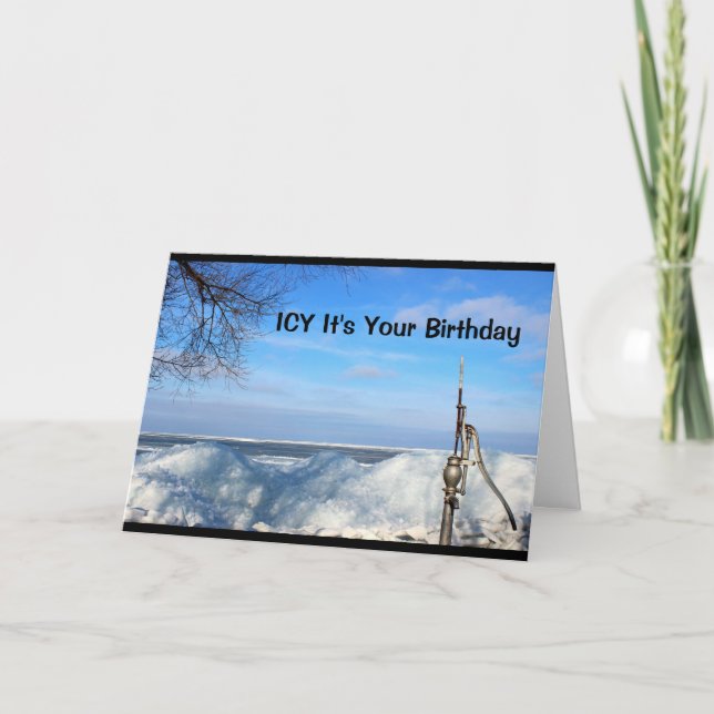 Cartão Icy It's Your Birthday I'm Sure You're Pumped! (Frente)