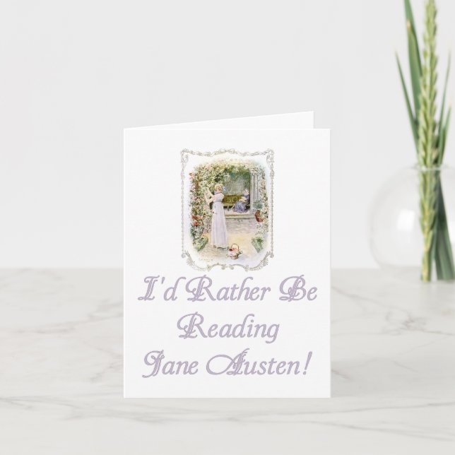 Cartão I'd Rather Be Reading Jane Austen! Note Card (Frente)