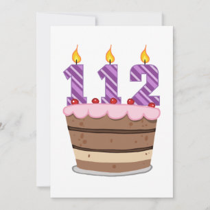 Cartão Idade 112 no bolo de aniversário